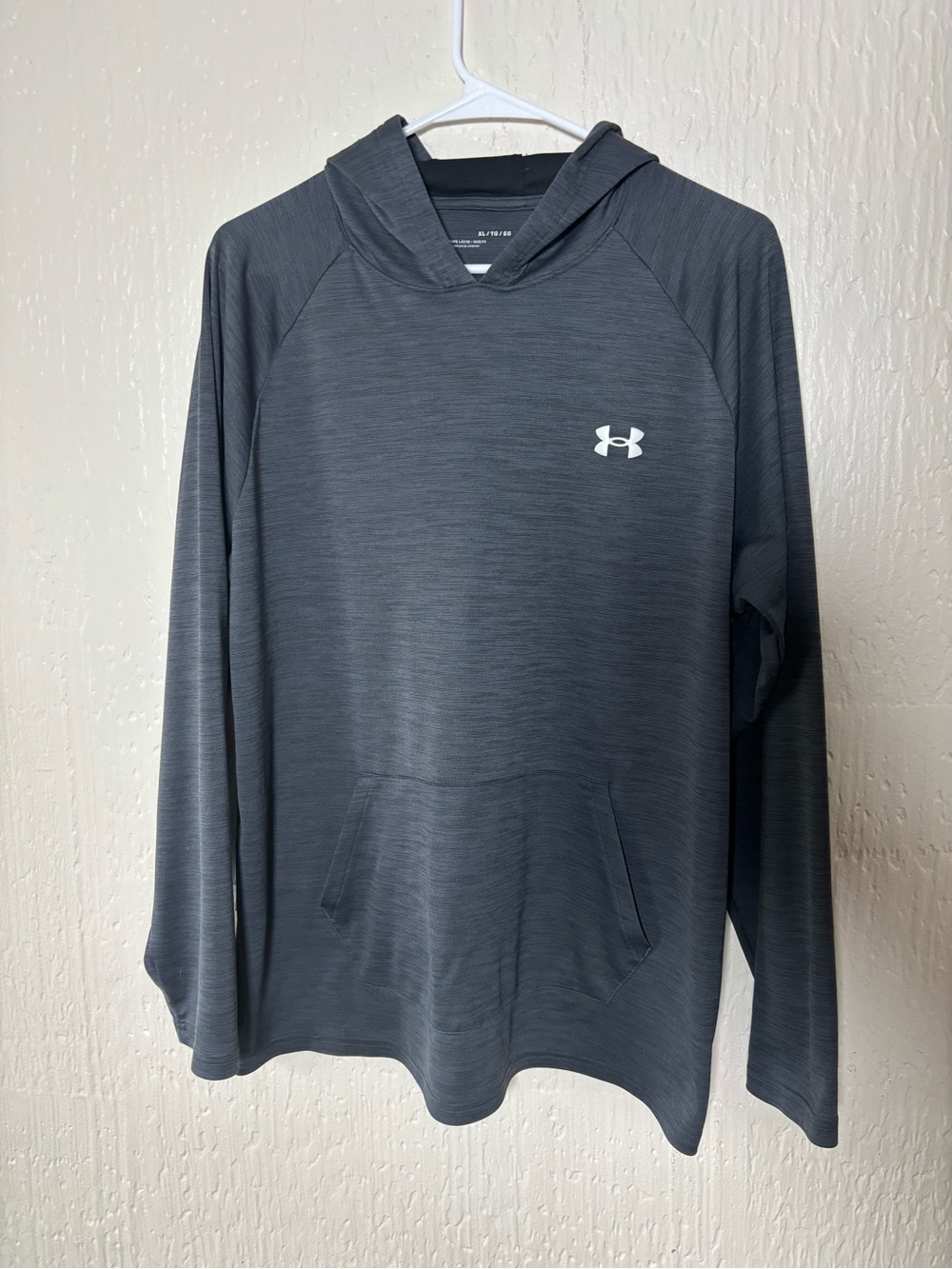 Under Armour Men's Dark Gray Tech Hoodie with Logo Size XL